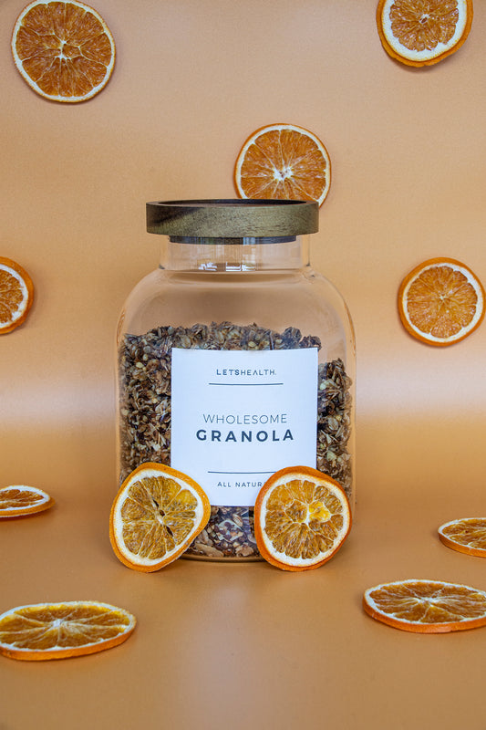 orange infused granola, lets health granola, samantha lee granola, healthy granola